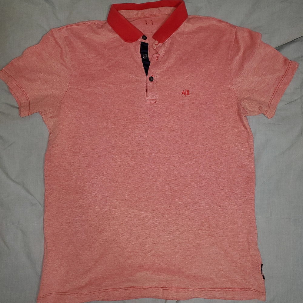 Armani Exchange Red Polo Shirt Classic Casual Style